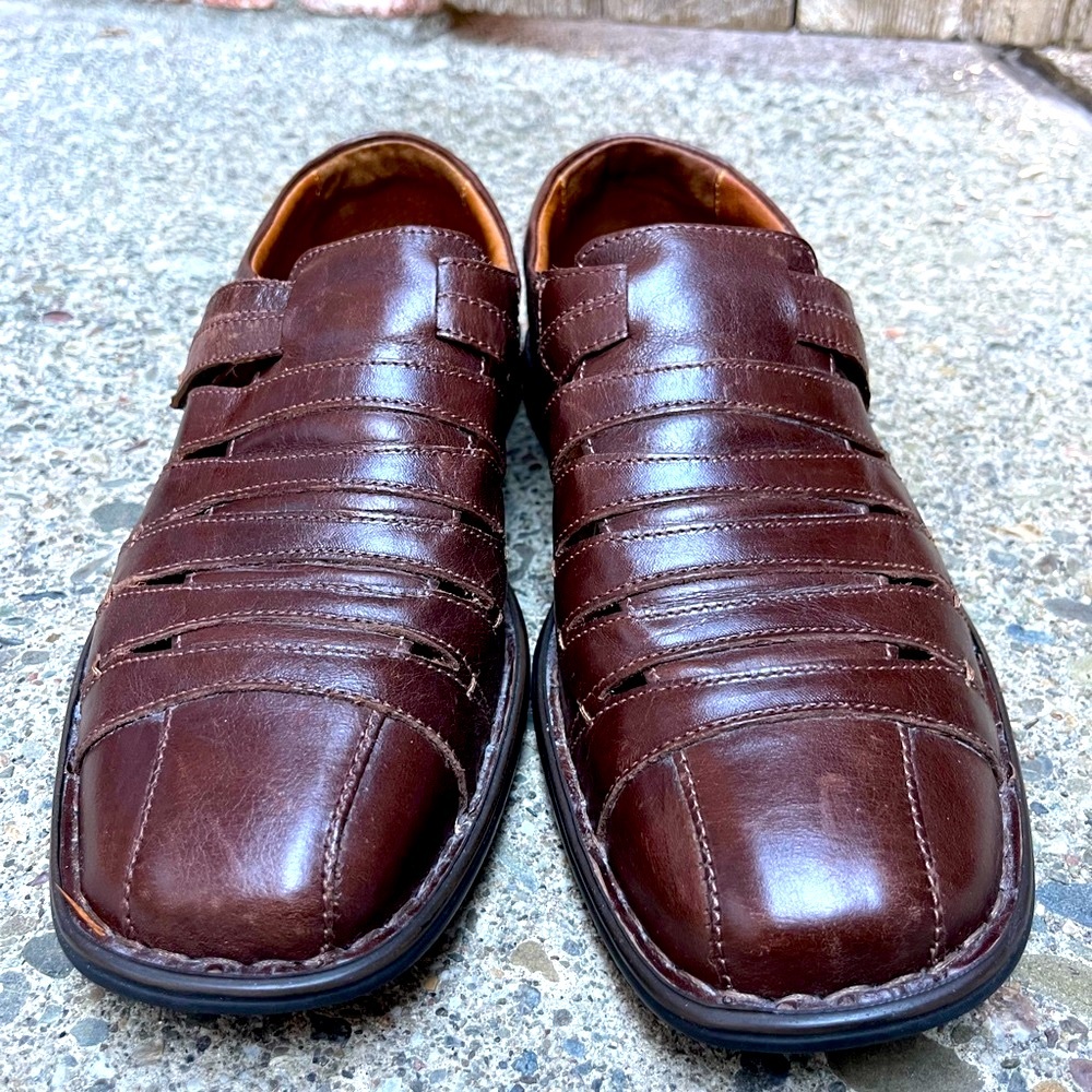 Josef Seibel Steven Dark Brown Leather Slip-On Loafers Sz 43/10